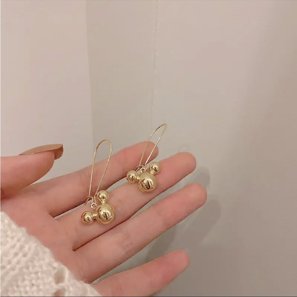 Mickey Mouse Dangle Gold Minimalist Minnie Disney World Cartoon 90s Gift Earring - Picture 7 of 8